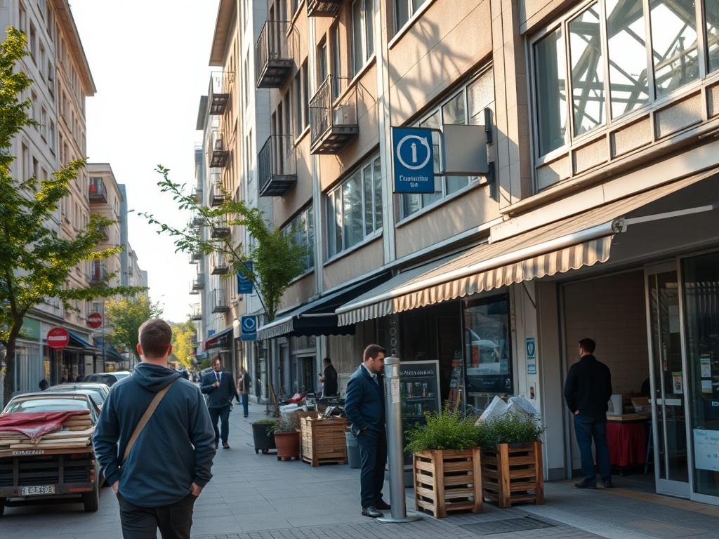 Pracownik utrzymania czystości w urzędzie w Rybniku wykonujący swoje obowiązki, fokus na profesjonalizm i porządek.